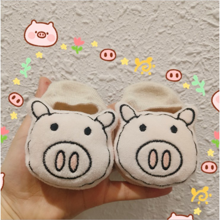 TẤT NỔI hình thú sơ sinh chống trượt hình ngỗ nghĩnh cho bé (0-9 tháng)