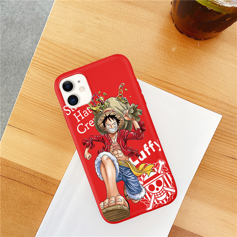 Ốp Điện Thoại Silicone Mềm Nhám In Hình One Piece Cho iPhone 14 13 12 11Promax XS XR XSmax 7 8 + 7Plus 8Plus Plus SE 2020