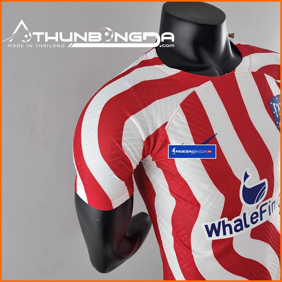 Áo đấu Atletico Madrid sọc đỏ trắng sân nhà 2022/2023, 2022/23 bản PLAYER Issue BODY fit cao cấp Thái Lan