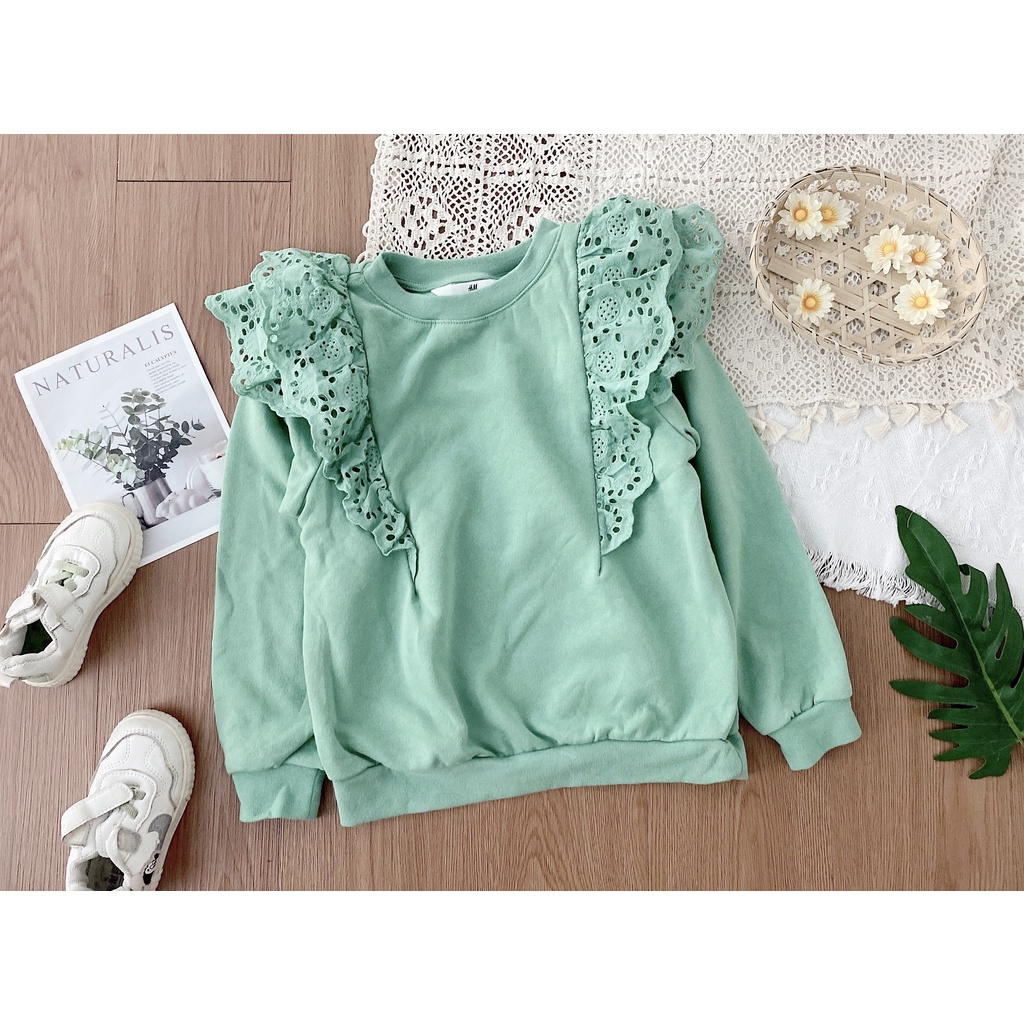 Áo nỉ da cá bé gái Hờ mờ phối bgèo 3 màu A52