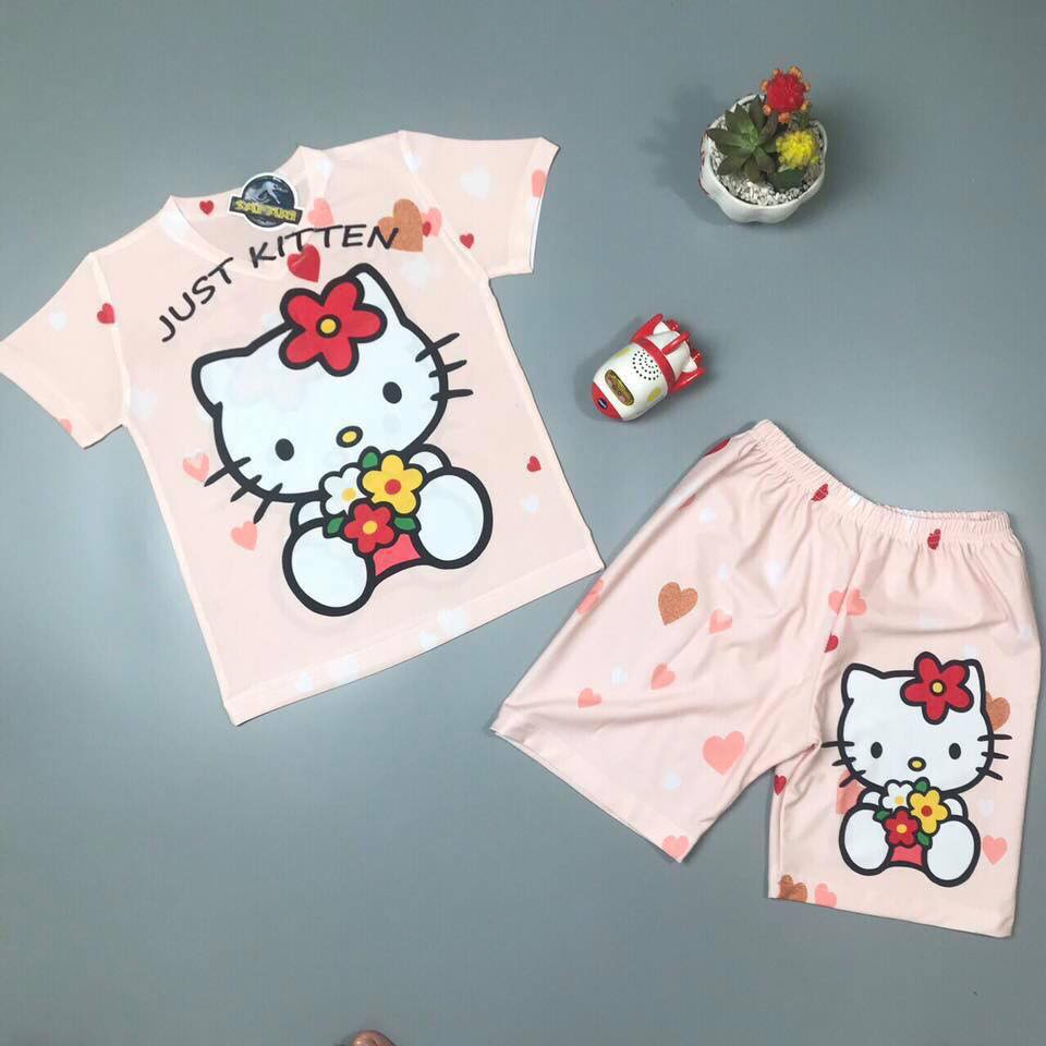 đồ bộ cho bé in hình mèo kitty