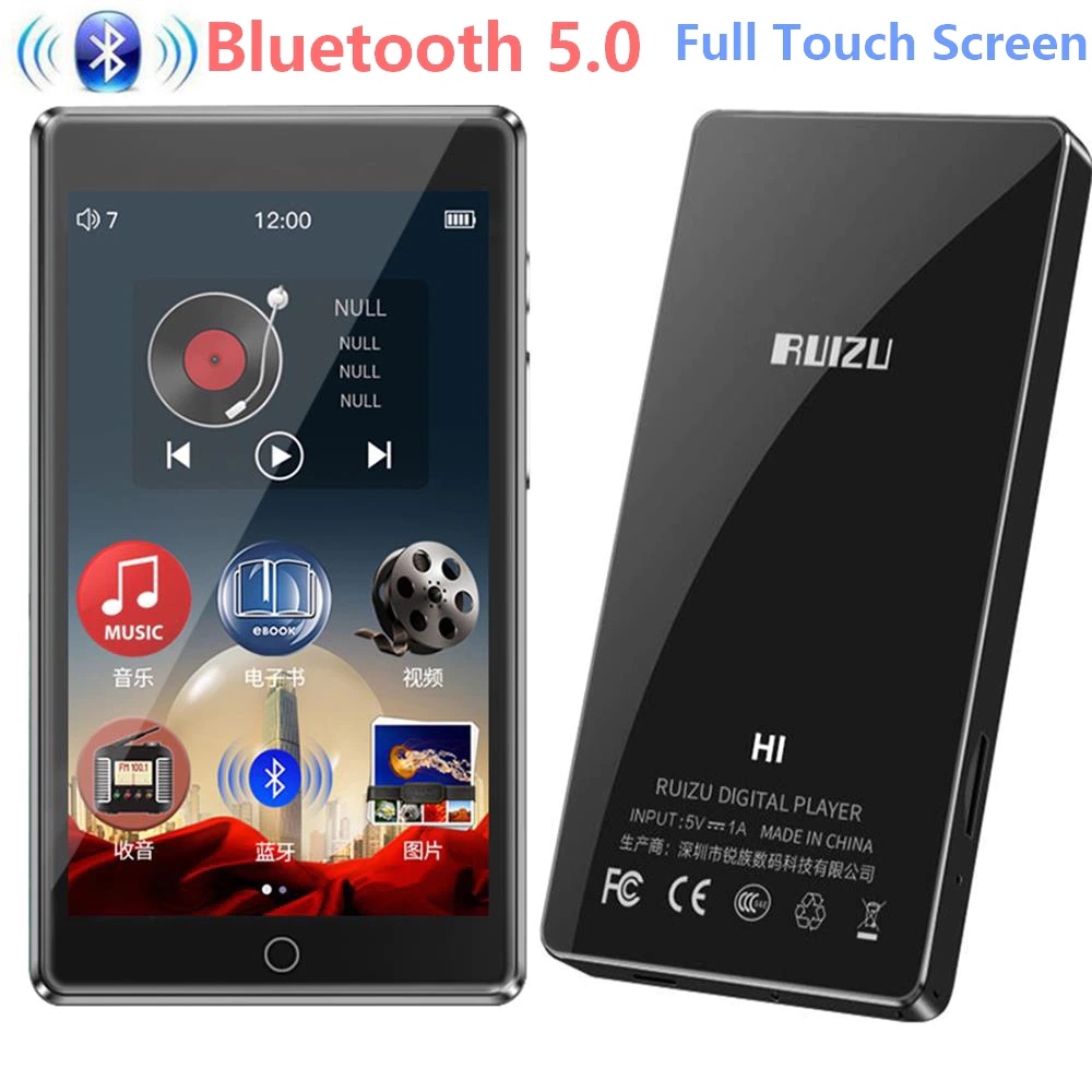 [HÀNG CHÍNH HÃNG] MÁY NGHE NHẠC LOSSLESS MP3 MP4 CÓ BLUETOOTH MÀN HÌNH CẢM ỨNG 4 INCH RUIZU H1 BỘ NHỚ TRONG 8GB