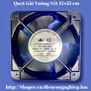 Quạt gió 220v kích thước mặt vuông 15x15cm hút gió, thông gió, tản nhiệt