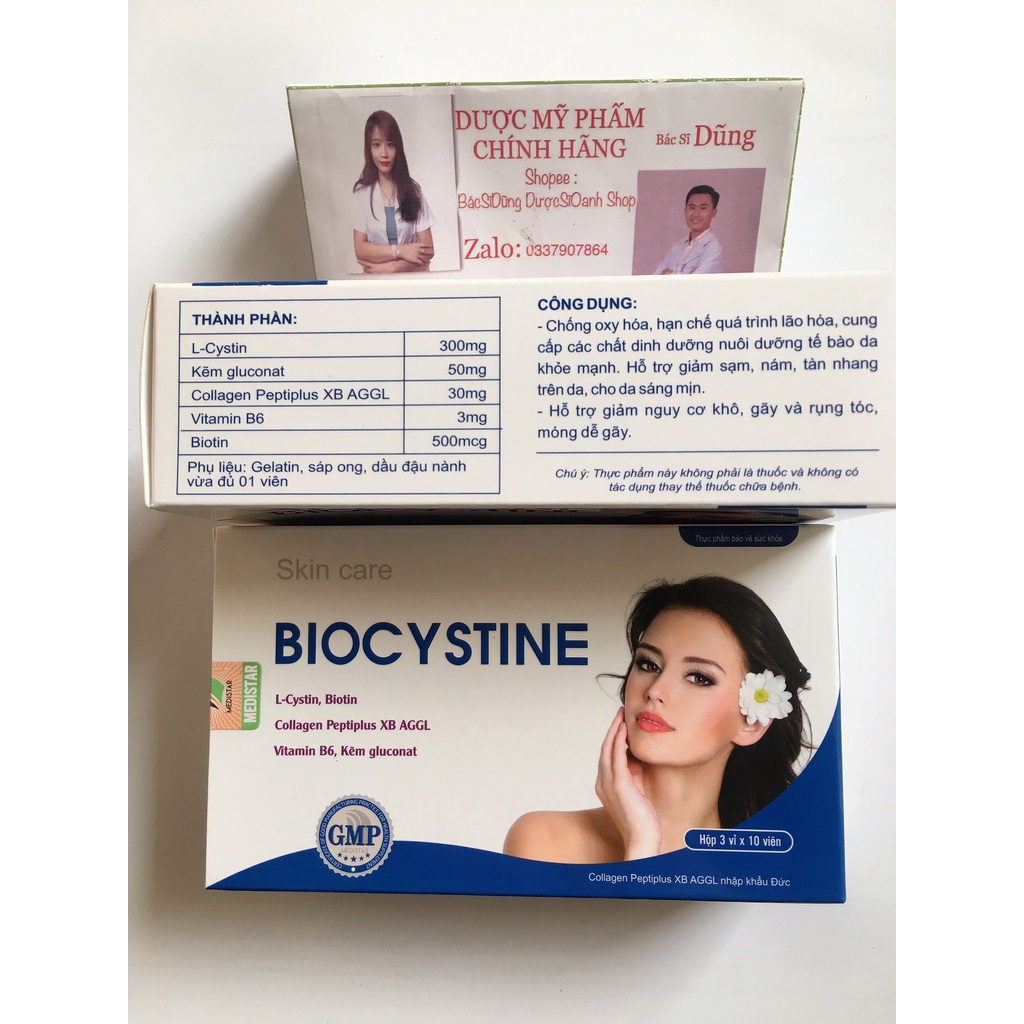 BIOCYSTINE- Viên Uống Đẹp Da Tóc Hộp 30 Viên
