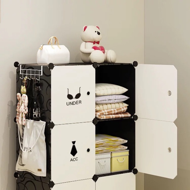 Tặng treo đồ và móc sườn tủ 6 ô thân sâu 47cm. Mẫu bán chạy nhất năm.