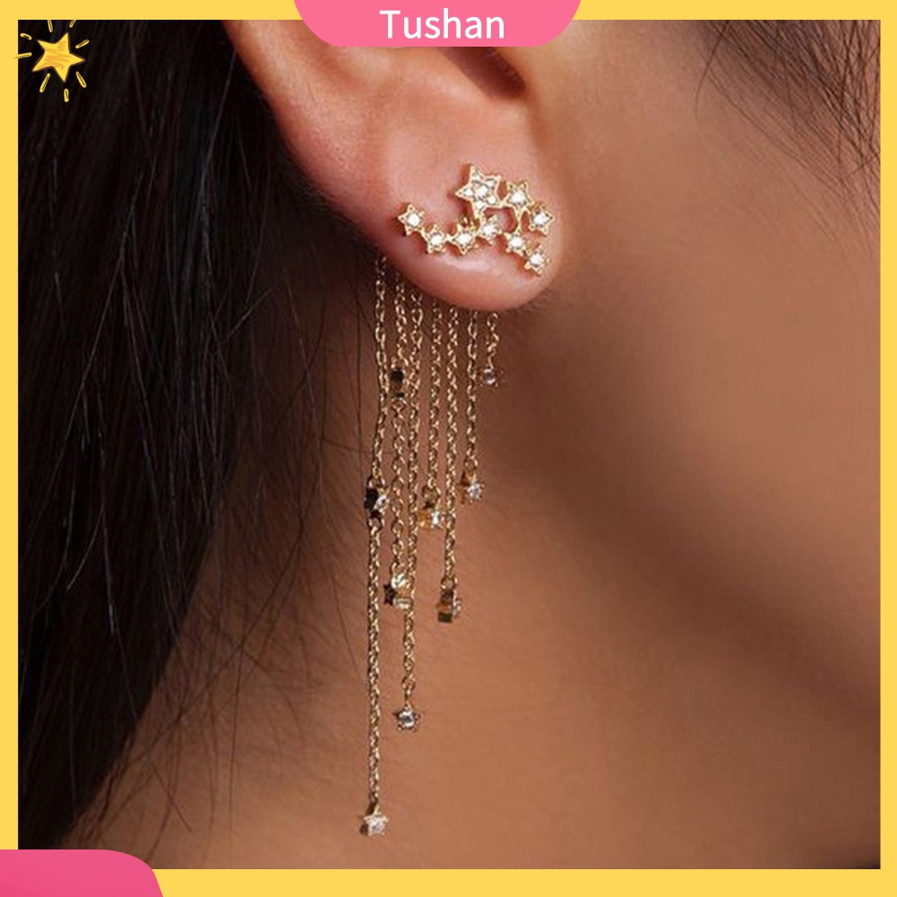 Khuyên tai tua rua hình ngôi sao xinh xắn dành cho nữ