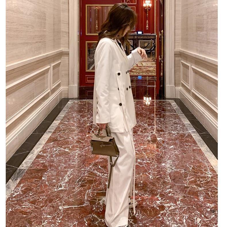 Set 2 món gồm áo khoác blazer thời trang đường phố cao cấp mùa xuân thu phong cách thường ngày cho nữ