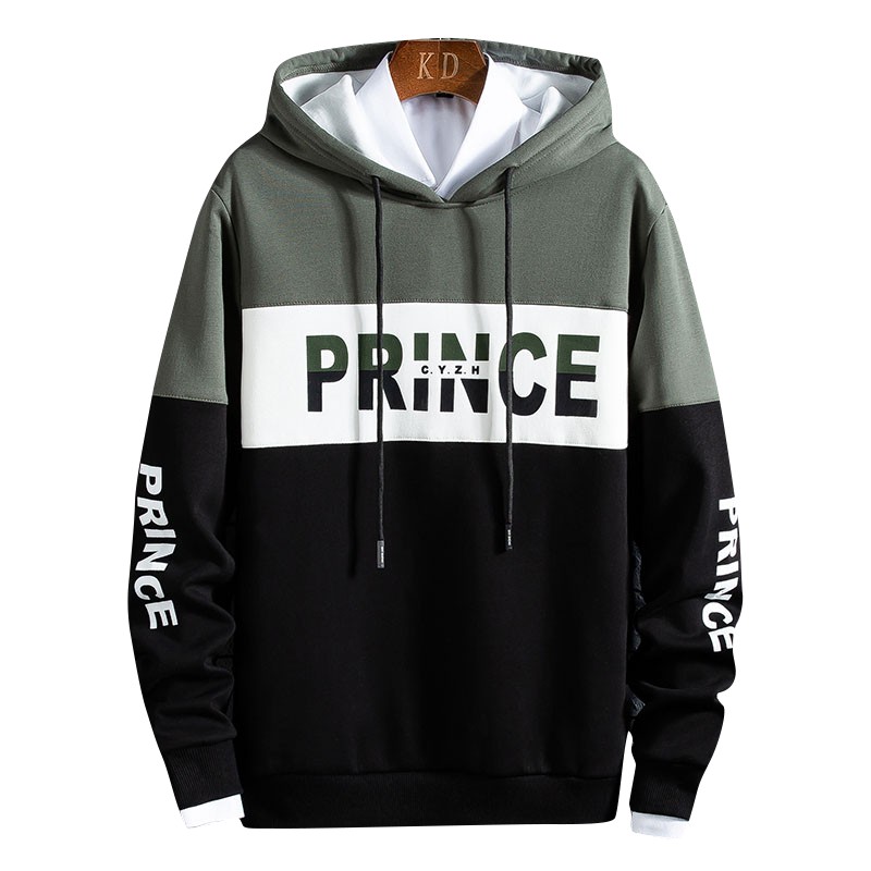 Áo Hoodie Nỉ Nam Nữ Mũ Trùm Đầu Họa Tiết Chữ PRINCE Phối Màu Sành Điệu Zenkonam MEN TOP 174 (Xanh rêu)