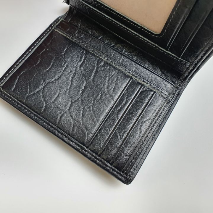 Ví đứng da bò thật 100% vân voi WS114  - BH 3 năm