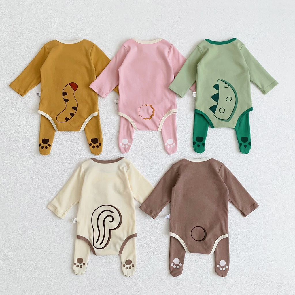 Bộ Áo Liền Quần In Hoạt Hình Dễ Thương Cho Bé