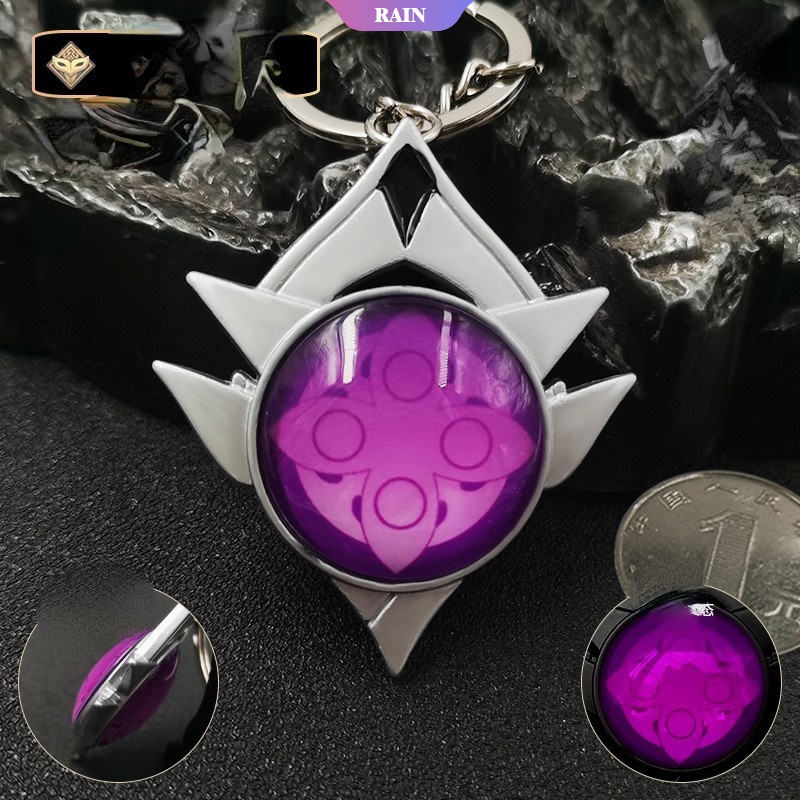 Móc Khóa Hợp Kim Hóa Trang Nhân Vật Game Genshin Va Chạm Geo Anemo Electro Pyro Phát Sáng Inazuma Liyue Mondstadt Sumeru Delusion