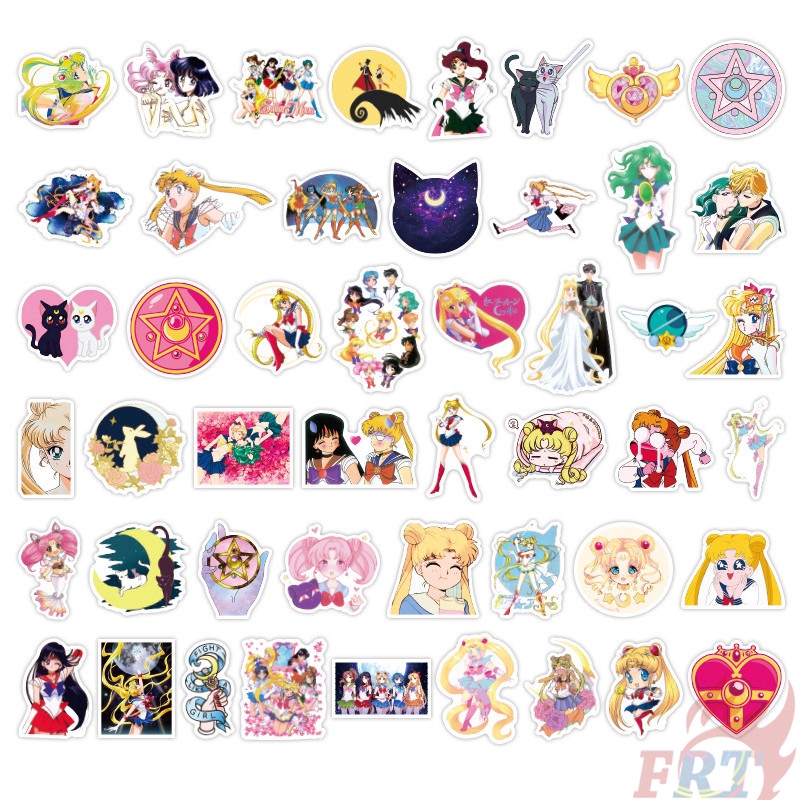 Set 100 nhãn dán anime Sailor Moon series B DIY hành lý laptop ván trượt thời trang