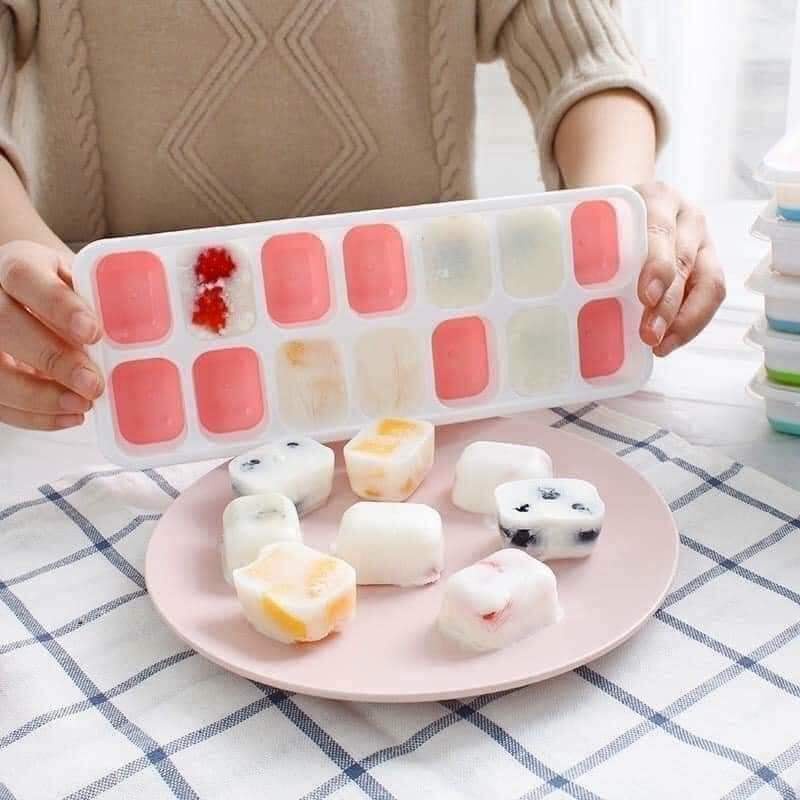 Khay làm đá Silicon có nắp đậy ngăn mùi
