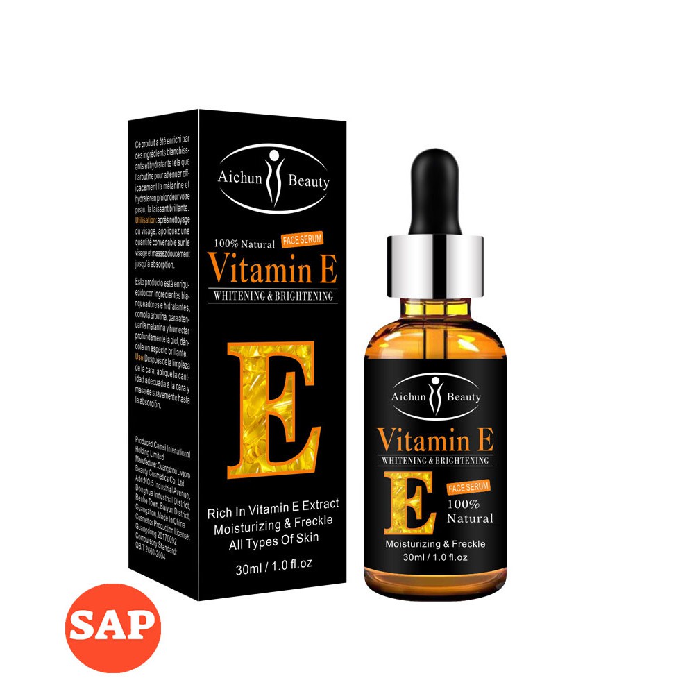 Serum Vitamin E siêu dưỡng trắng da, giúp tái tạo da mặt, làm sáng và căng bóng da, ngăn ngừa lão hóa da