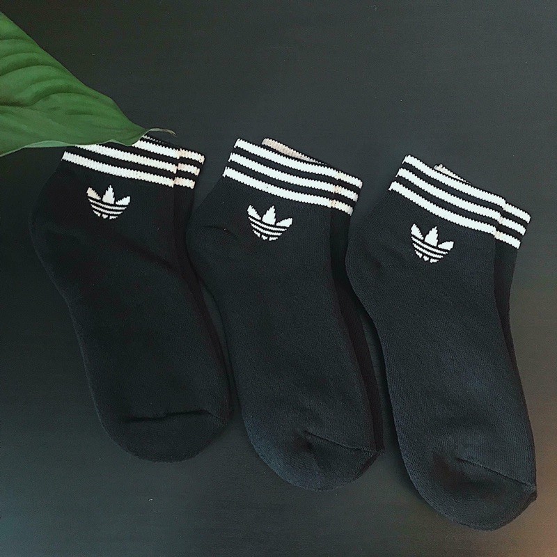 Tất Adidas cổ ngắn 3 Sọc, Tất thể thao ngắn cổ VNXK Vớ dệt kim thể thao