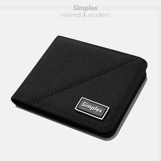 Ví Vải Simples S logo Wallet Unisex ( Đựng 6 - 10 Thẻ , Vải Polyester Canvas Chống Nước) - Màu Đen/Navy/Hồng