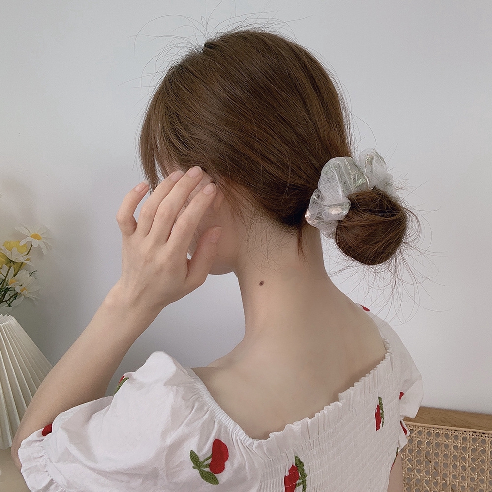 Dây buộc tóc hoa vải lưới xinh xắn dễ thương cho nữ