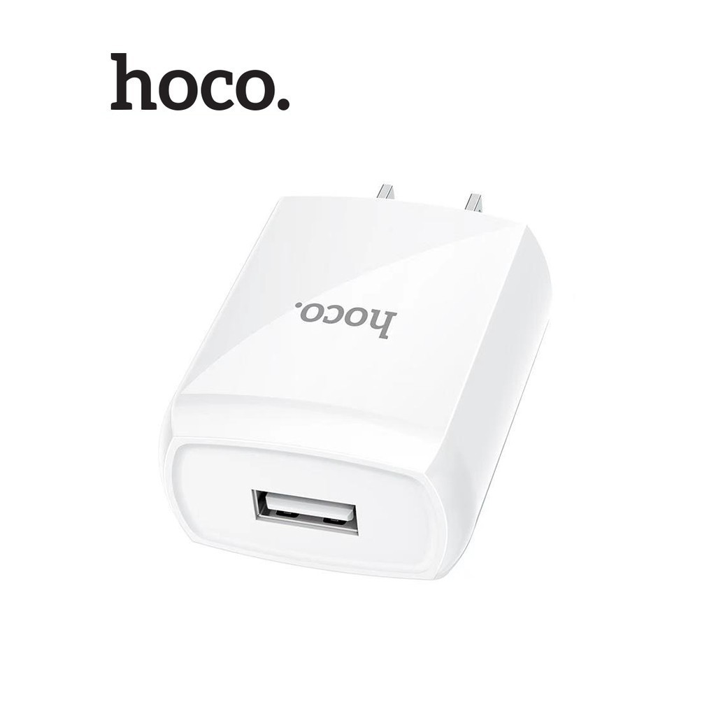 Củ sạc 2.4A Hoco DC13 chuôi dẹt vật liệu PC chống cháy 1 cổng Usb dành cho mọi thiết bị