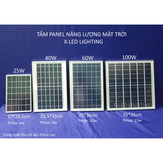 [X-LED] Tấm PIN thu năng lượng mặt trời 25w - 60w. BẢO HÀNH 5 năm