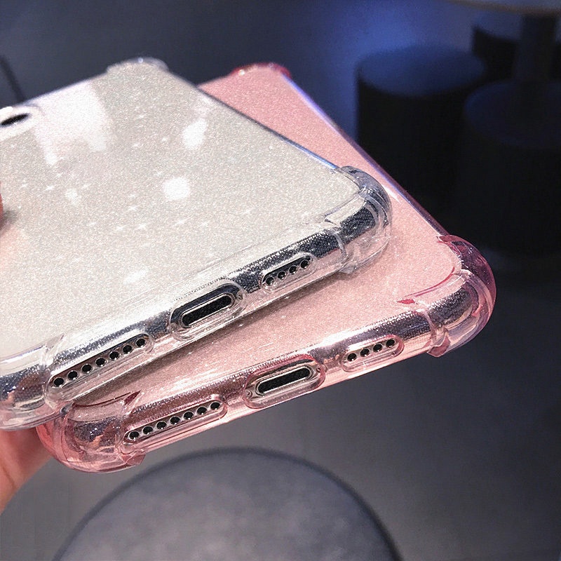 Đối với iPhone 11 12 13 Pro max X XR XS Max SE 2020 8 7 Plus 12 13 Mini Phone Case Glitter Chống sốc trong suốt TPU mềm