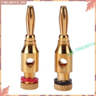 YI 2pcs Gold-plated Banana Plugs Musical Audio Speaker Cable Wire Connectors