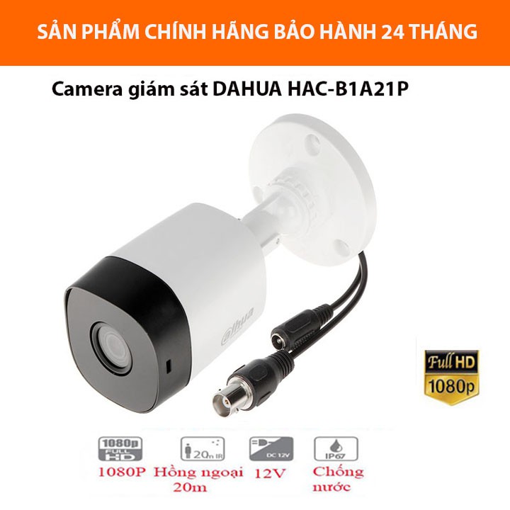 Camera giám sát DAHUA HAC-B1A21P HDCVI Cooper 2MP Tính năng chống ngược sáng,hình ảnh sắc nét,chống thấm nước- BH 24TH | BigBuy360 - bigbuy360.vn