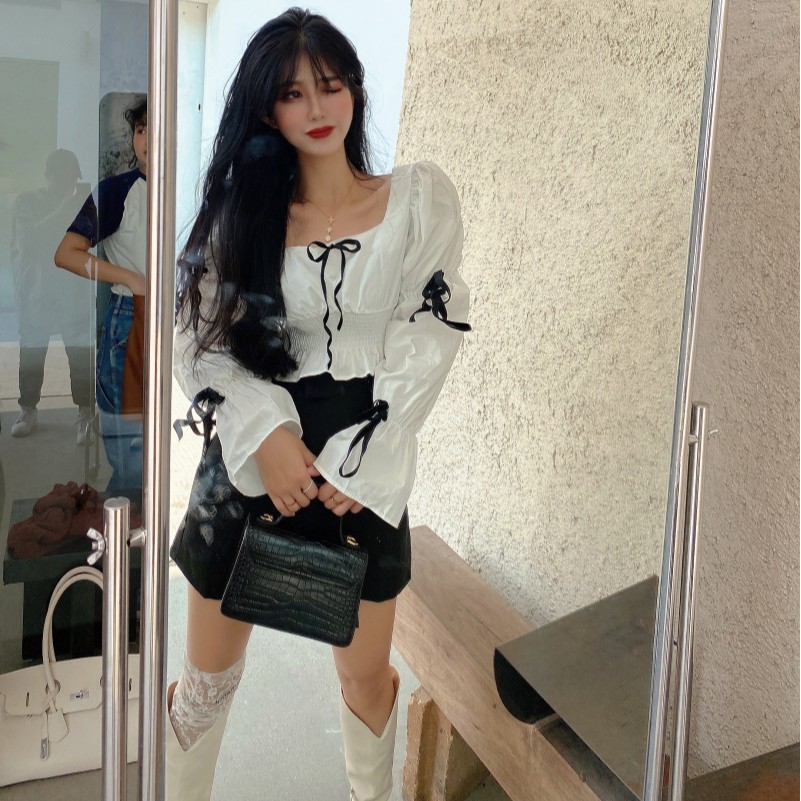 Cocory vn Chân Váy Lưng Cao Phong Cách Retro Thời Trang Nữ