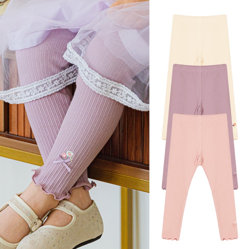 Quần legging dài Bebezoo đính hoa BEB3LG109