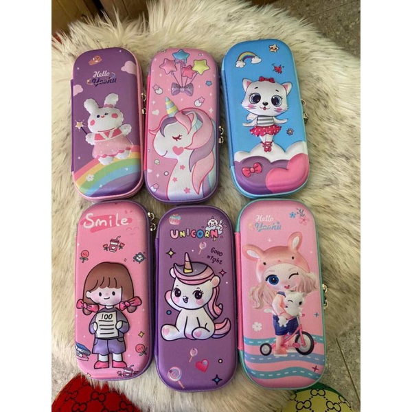 Hộp bút nổi 3D cho bé trai bé gái in nhân vật hoạt hình công chúa siêu nhân