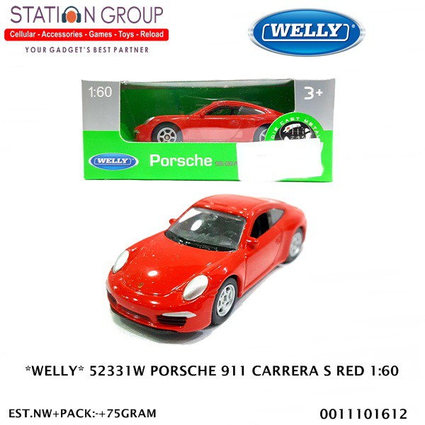 Welly Mô Hình Xe Hơi Porsche 911 Carrera S Red 1-60 52331w