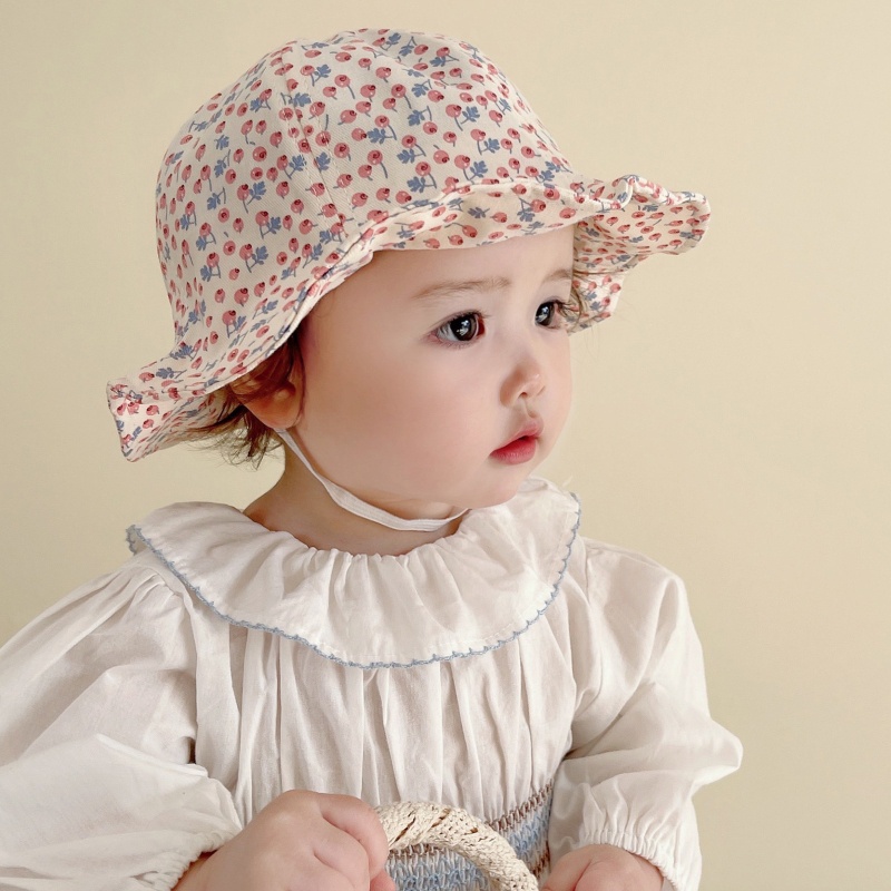 Mũ Tai Bèo Chống Nắng Đính Nơ Có Dây Đeo Chống Gió Thời Trang Mùa Hè Cho Bé