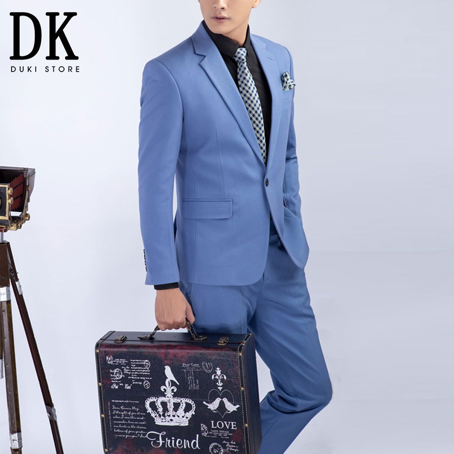 Bộ vest nam màu xanh dương lịch lãm - DUKI STORE