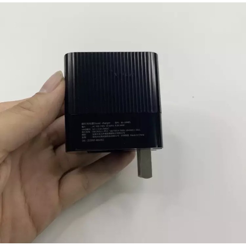Củ sạc nhanh 3.0a 2 cổng sạc baseus 10W - cốc sạc nhanh 3.0a 2 cổng sạc chân gập 90 độ - vienthonghn