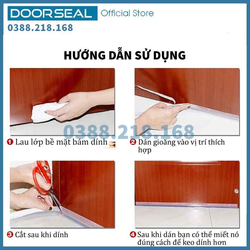 2m Ron Chân Cửa Cao Su Loại Cải Tiến Dán Chống Bụi Côn Trùng (Size 60,110mm)  - DOORSEAL™ (Vietnam)