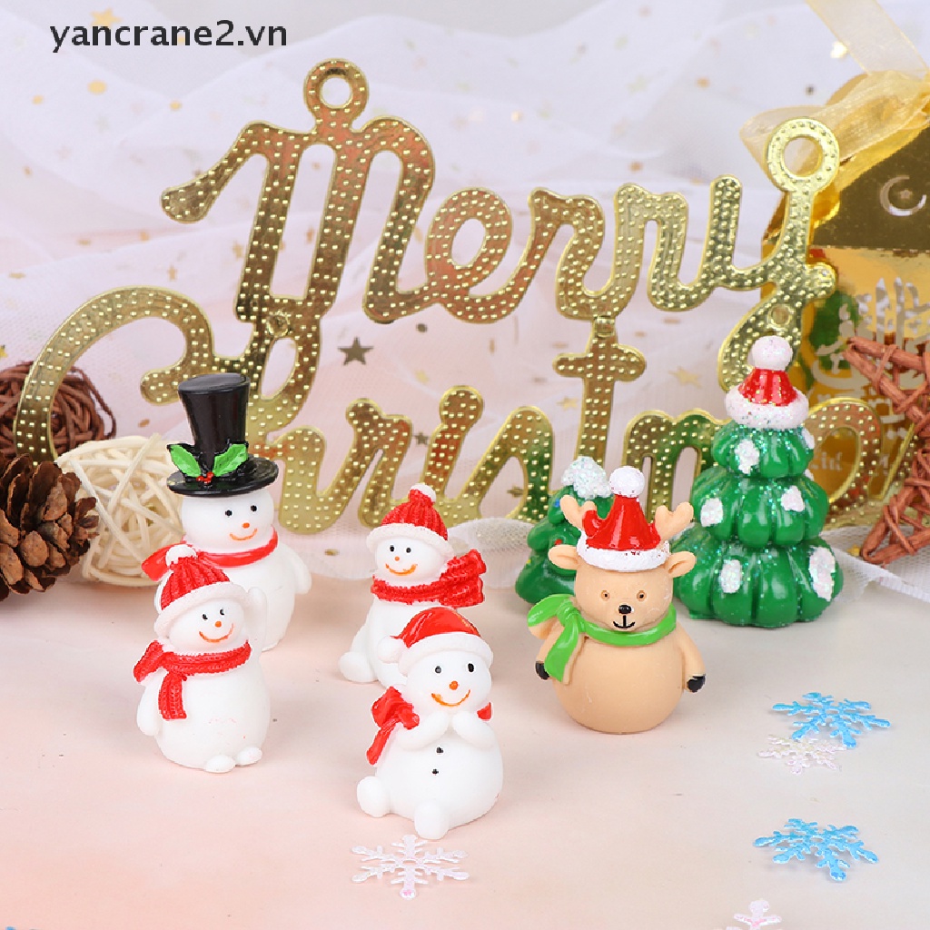 {YAN2} Christmas Snowman Santa Claus Trees gift Figurines Fairy Garden Miniatures Craft {yancrane2.vn}