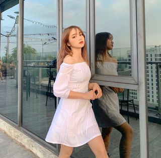 Váy trễ vai đan dây