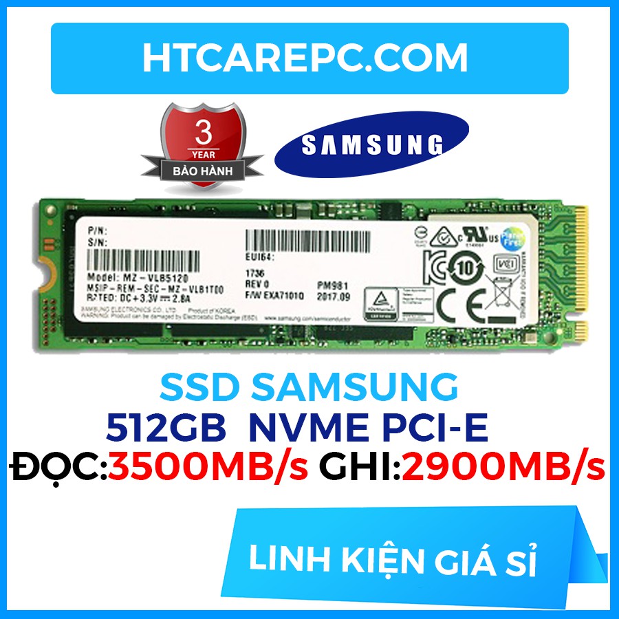 [Còn Hàng] PM981A Ổ Cứng SSD M2 SAMSUNG 256GB 512GB 1TB M2 NVME PCIE NEW 100% - Chính Hãng SAMSUNG - Bảo Hành 36 THÁNG