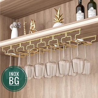 Treo ly 4/5/6/7 hàng sâu 18 cm bằng inox 304 mạ vàng sáng bóng