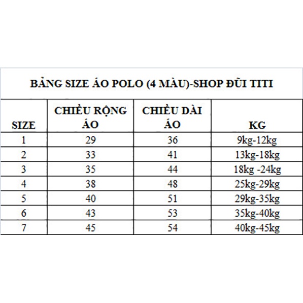 Áo Polo cho bé, áo thun, KHL đủ size 9-45KG