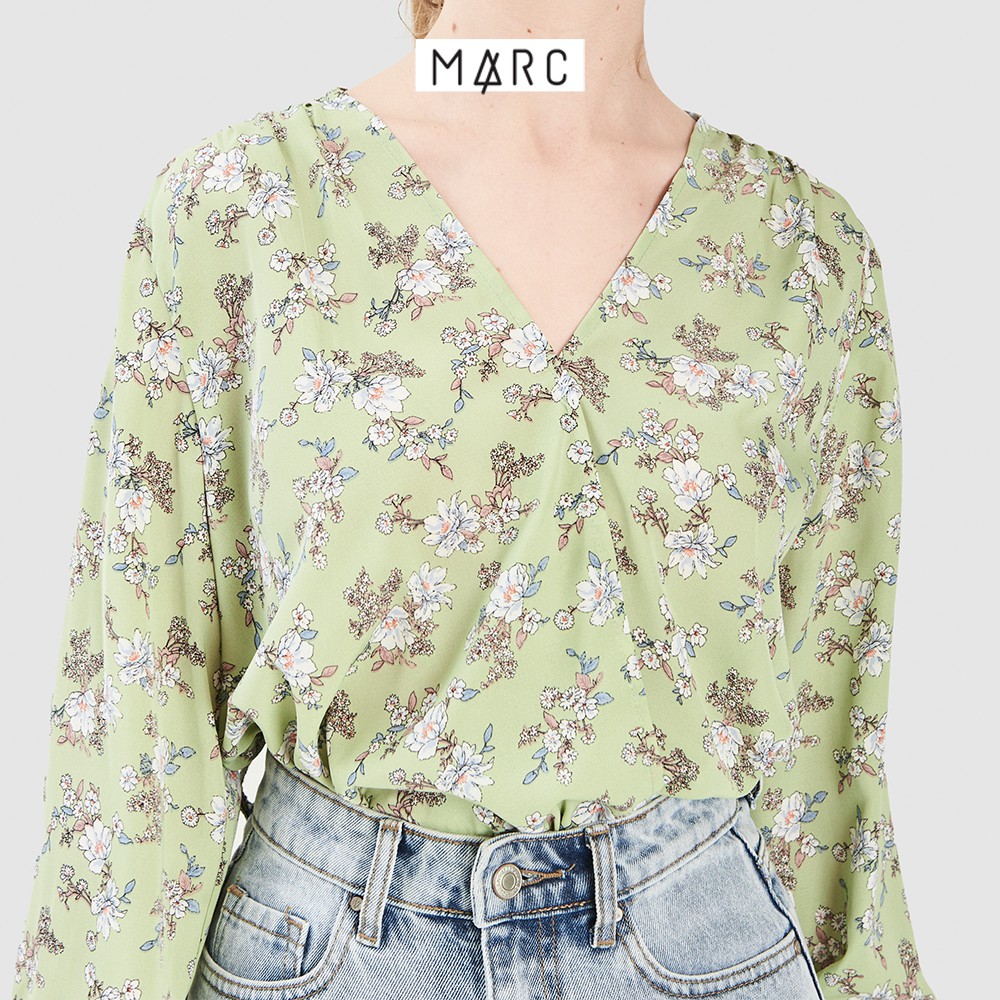 Áo kiểu nữ MARC FASHION đắp chéo họa tiết hoa