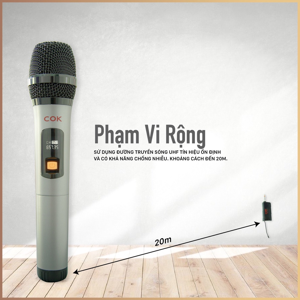 Micro Không Dây COK ST-128  - CHÍNH HÃNG - BH 12 tháng - Micro Chuyên Dành Cho Mọi Loa Kéo Và Âm Ly - Lỗi Đổi Mới