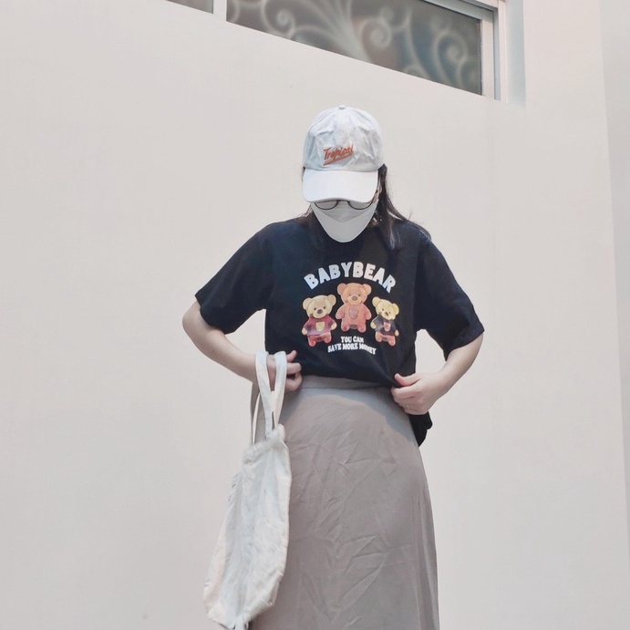 Áo thun tay lỡ dáng rộng hình Gấu Baby basic vải loại 1 thời trang ulzzang Hàn Quốc cho teen học sinh sinh viên