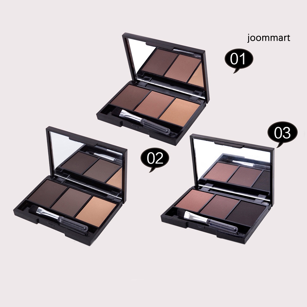 (Hàng Mới Về) Bảng Bột Tán Lông Mày 3 Màu Kèm Cọ Và Gương Trang Điểm Lâu Trôi Chống Mồ Hôi | BigBuy360 - bigbuy360.vn