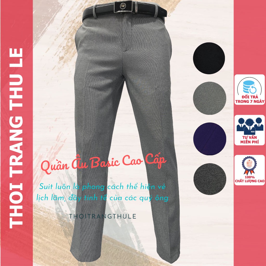 Quần Tây Nam ống đứng cao cấp công sở chất liệu basic trơn Thu Lê QT119