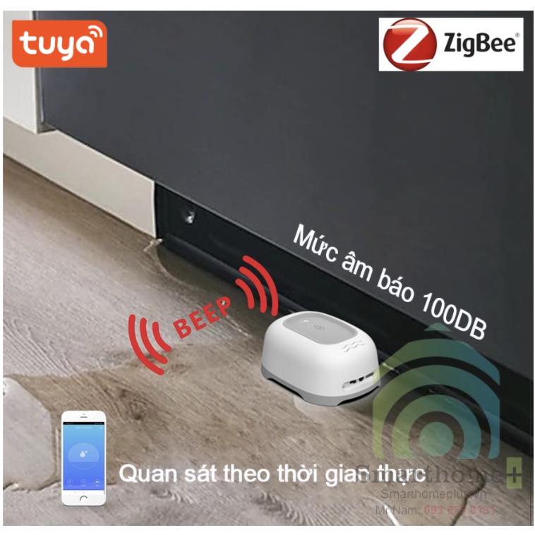 Cảm Biến Rò Rỉ Tràn Nước Có Loa Zigbee Tuya TNN2