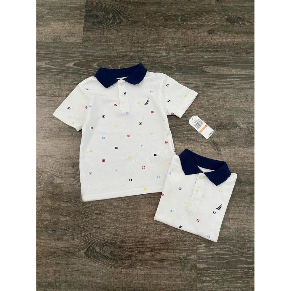 Áo polo bé trai size đại cộc tay Nautica xuất Us xịn cổ bẻ chất thun cá sấu mềm mịn thấm hút tốt