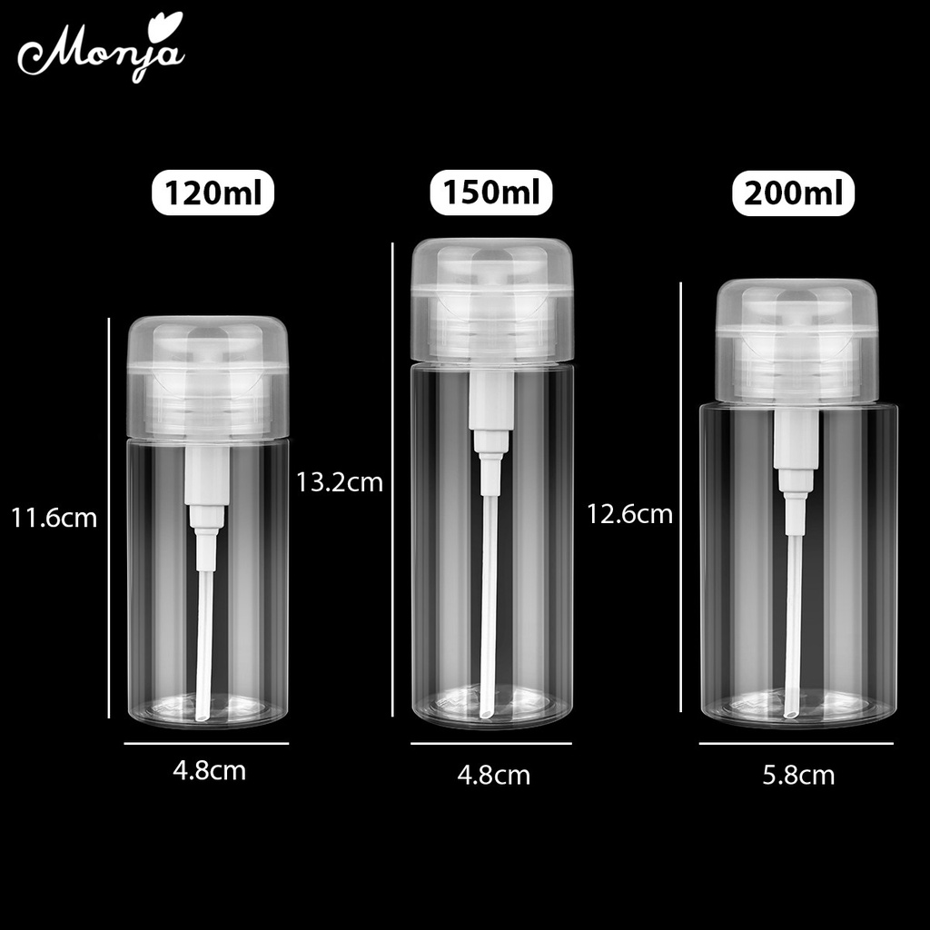 MONJA Bình Đựng Nước Rửa Móng Tay Dung Tích 120ml/150ml/200ml