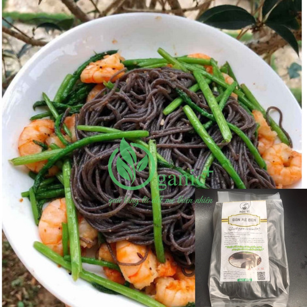 Bún mè đen Mộc Vị, bún từ mè đen, bún cho bé ăn dặm, bún thực dưỡng (bịch 500gram)