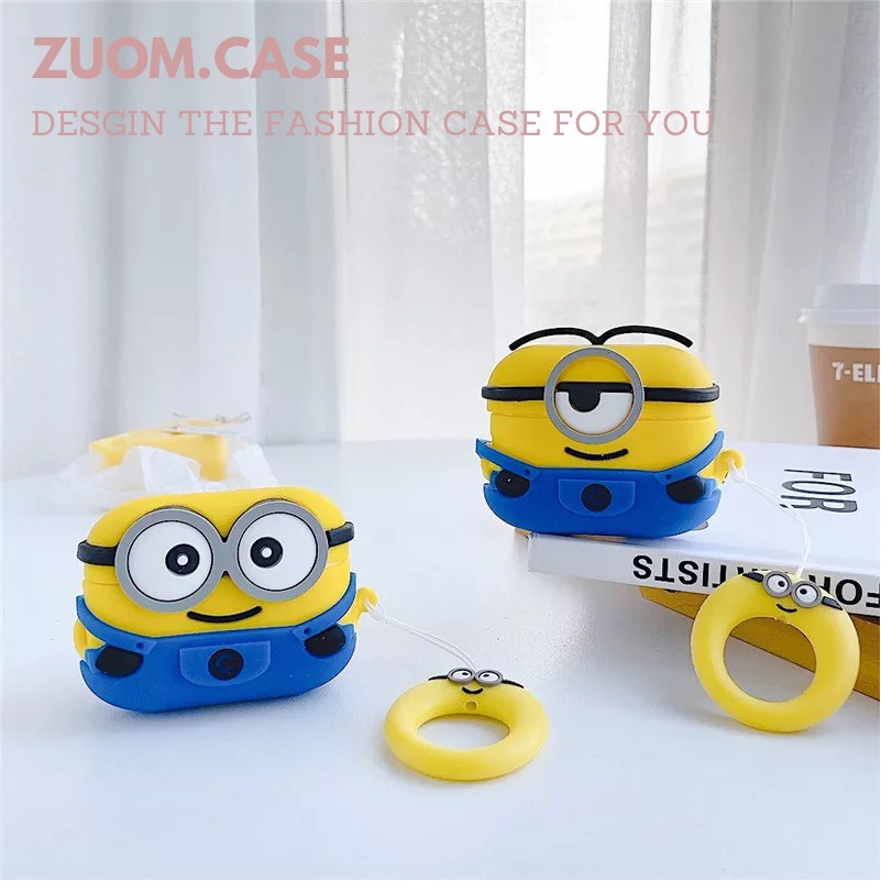 Vỏ ốp case MINION bảo vệ bao đựng tai nghe không dây bluetooth chống va đập