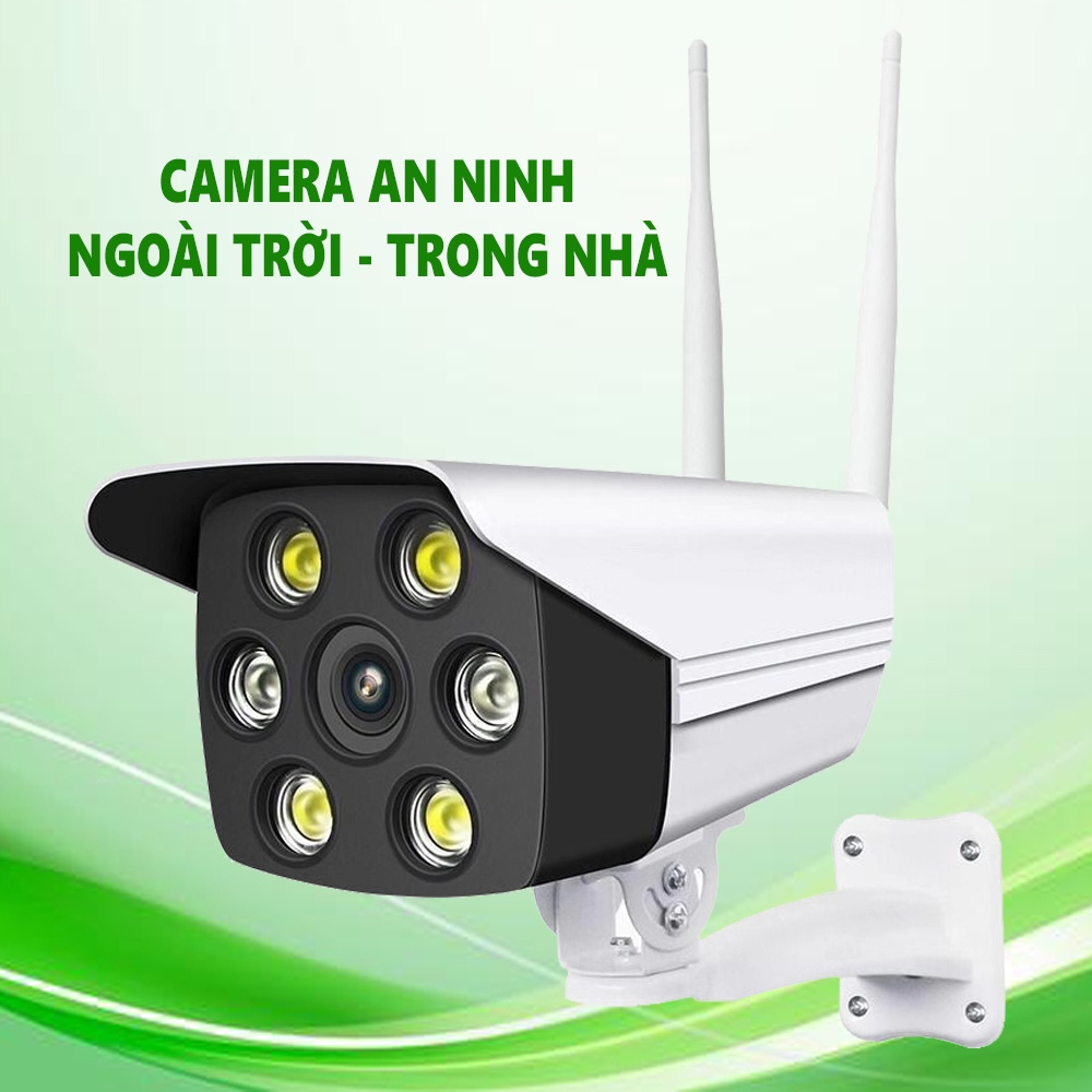 Camera giám sát ngoài trời C6 Cao Cấp, Chuẩn IP65 Chống Nước, Đèn LED Hình Ảnh Có Màu Ban Đêm, Đèn Hồng Ngoại, Đàm Thoại